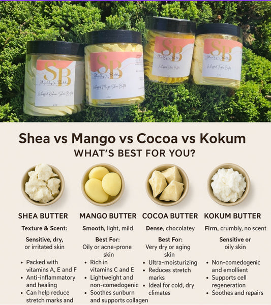 Shea vs Mango vs Cocoa vs Kokum Butter: What’s Best for You?