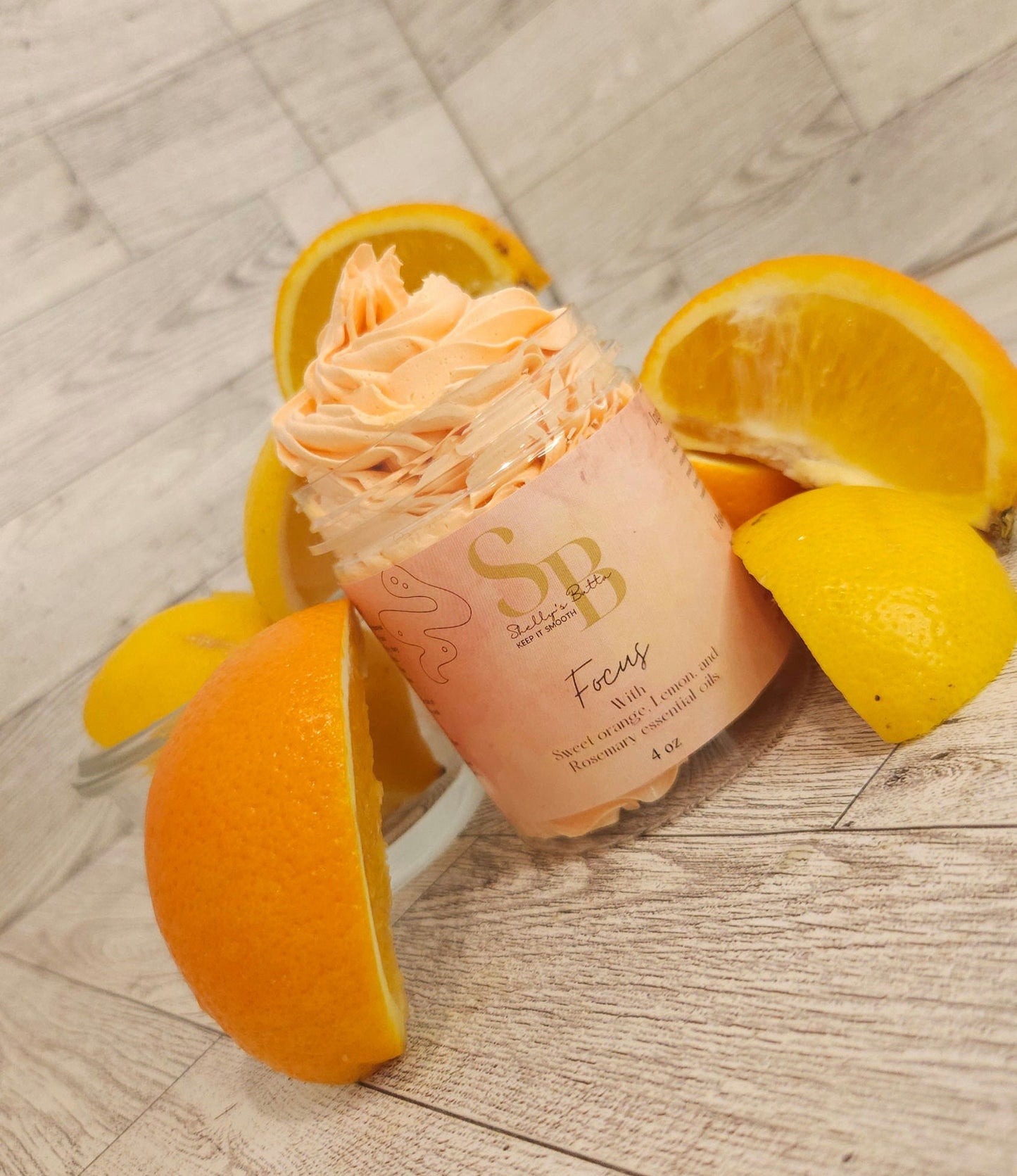 Focus Whipped Shea and Mango Butter with Sweet Orange, Lemon, and Rosemary Oils