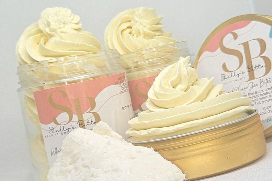 Whipped organic Mango-Shea Body Butter Ultra-Hydrating Natural Skincare for Glowing Skin 4 oz