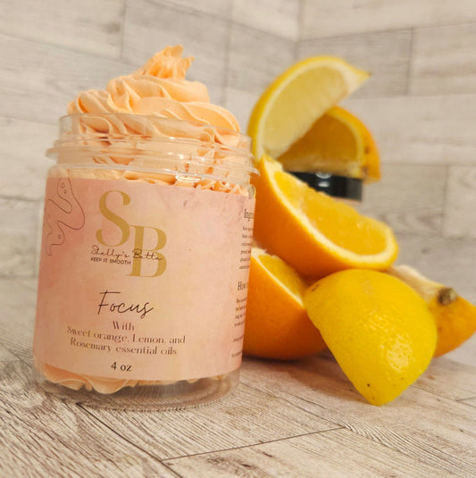 Focus Whipped Shea and Mango Butter with Sweet Orange, Lemon, and Rosemary Oils