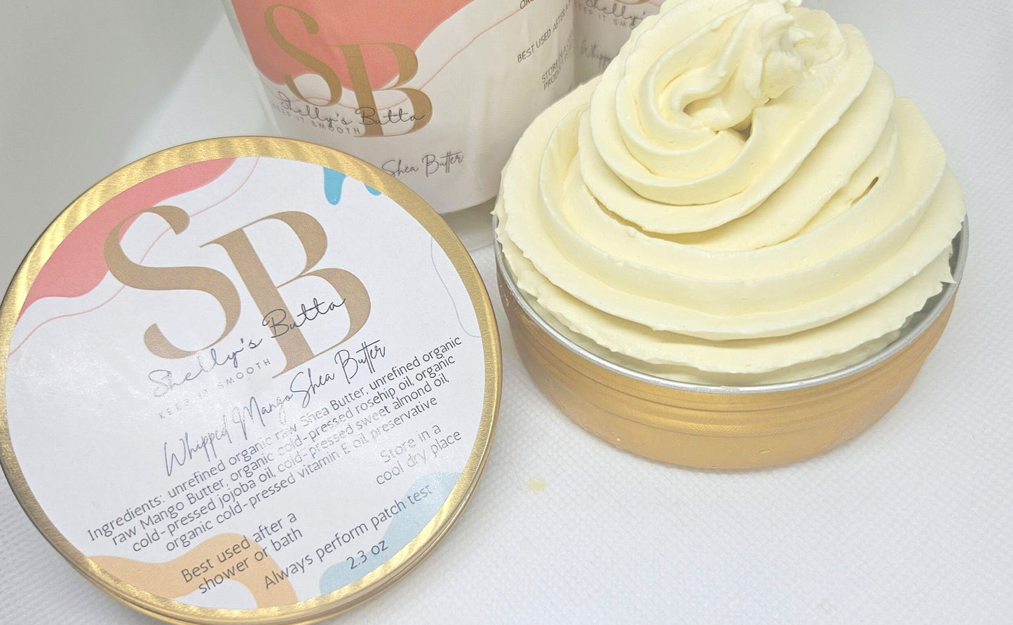 Whipped organic Mango-Shea Body Butter Ultra-Hydrating Natural Skincare for Glowing Skin 4 oz