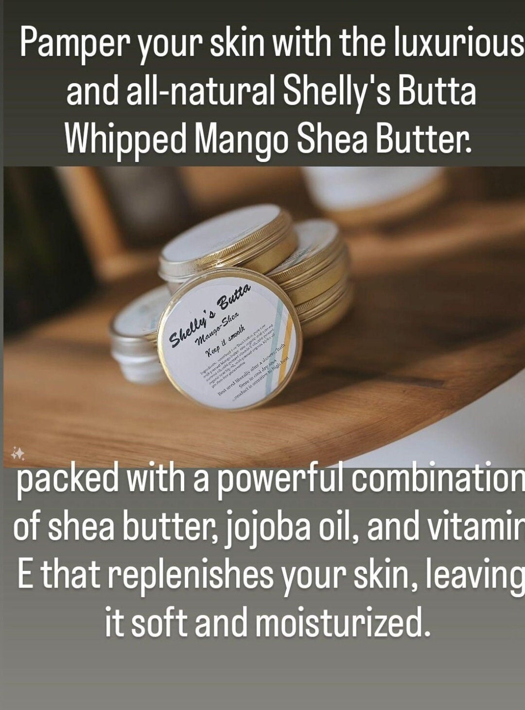 Whipped organic Mango-Shea Body Butter Ultra-Hydrating Natural Skincare for Glowing Skin 4 oz