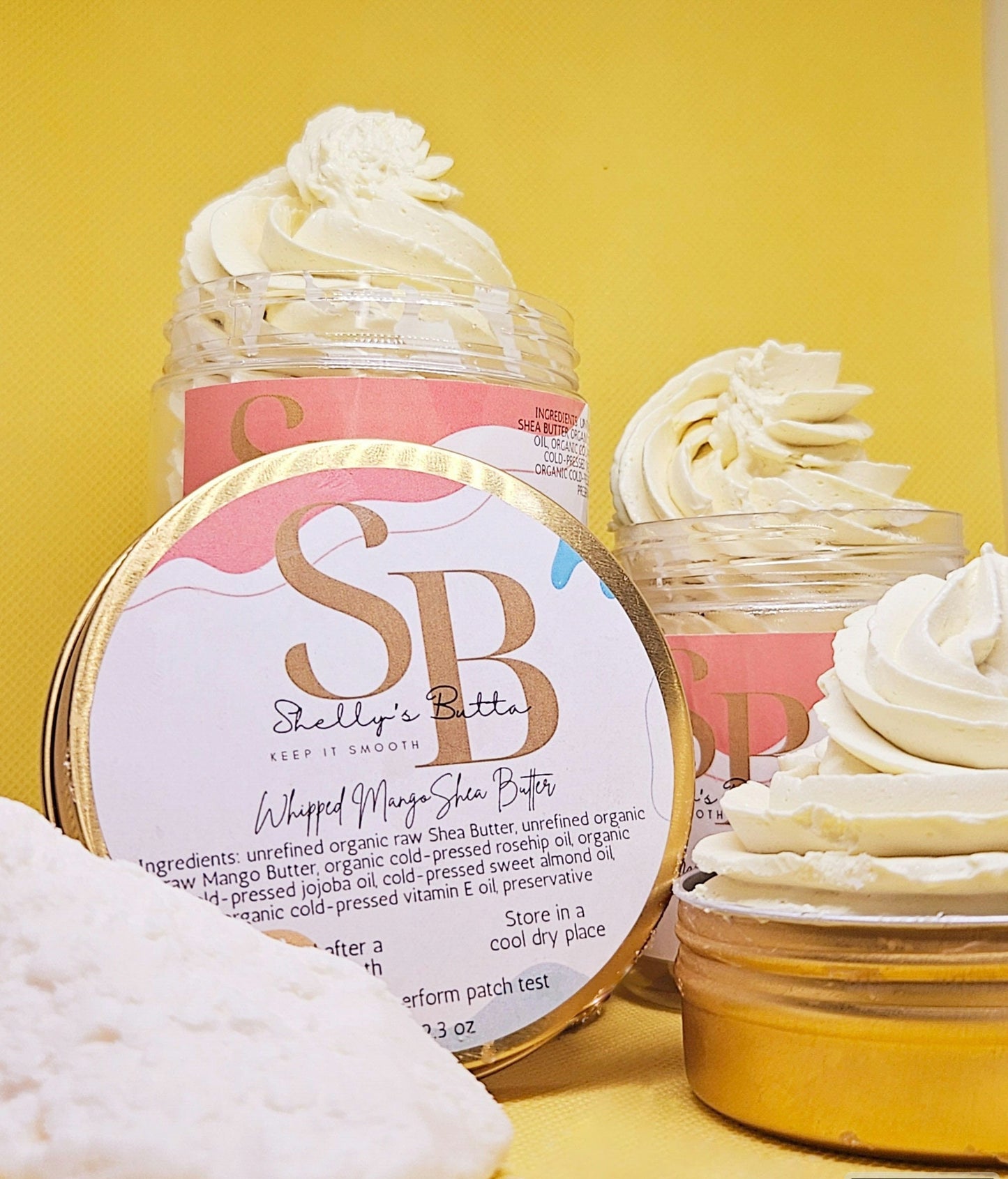 Whipped organic Mango-Shea Body Butter Ultra-Hydrating Natural Skincare for Glowing Skin 4 oz