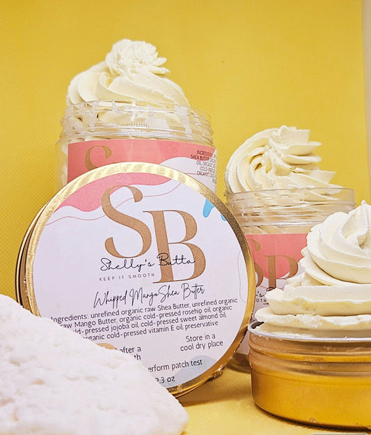 Whipped organic Mango-Shea Body Butter Ultra-Hydrating Natural Skincare for Glowing Skin 2 oz