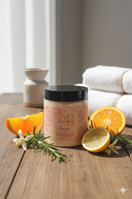 Focus Whipped Shea and Mango Butter with Sweet Orange, Lemon, and Rosemary Oils